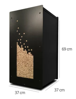 GRANULEBOX - Rangement à granulés de bois 55Kg numérik noir