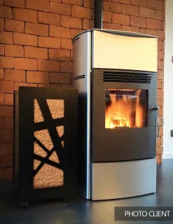 GRANULEBOX - Rangement de granulés de bois en intérieur 55Kg archi noir