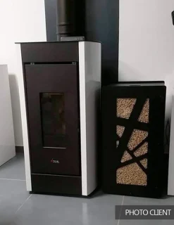 GRANULEBOX - Rangement de granulés de bois en intérieur 55Kg archi noir