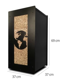 GRANULEBOX - Stockage à granulés de bois 55Kg world noir