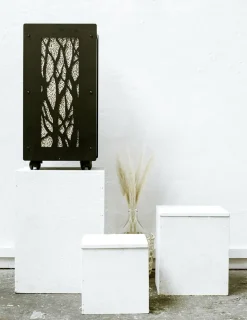 GRANULEBOX - Stockage à granulés de bois 55kg noir arbre