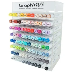 GRAPH'IT - Coffret 96 marqueurs graph'it brush & extra fine + présentoir