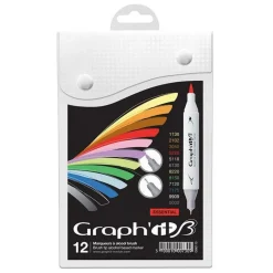 GRAPH'IT - Set 12 marqueurs graph'it brush & extra fine - essentiels
