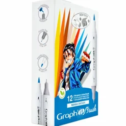 GRAPH'IT - Set 12 marqueurs graph'it brush & extra fine - manga shonen