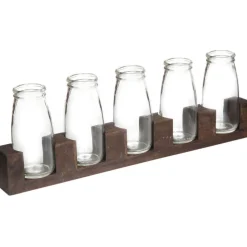 HANAH HOME - Soliflore en bois et verre candy
