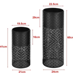 HELLOSHOP26 - Ensemble de 2 supports de plantes lot pots de fleur set cache-pot ensemble bacs à fleurs vases métal tailles différentes noir