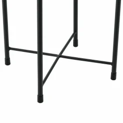 HELLOSHOP26 - Set de 2 supports de plante ensemble cache-pot pot de fleur bac à fleurs vase métal tailles différentes noir doré