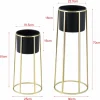 HELLOSHOP26 - Set de 2 supports de plantes ensemble pot de fleur lot cache-pot ensemble bac à fleurs vase métal tailles différentes doré no