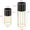 HELLOSHOP26 - Set de 2 supports de plante ensemble cache-pot pot de fleur bac à fleurs vase métal tailles différentes doré noir