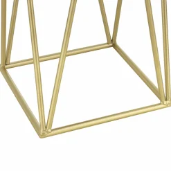 HELLOSHOP26 - Set de 2 supports de plante cache-pot pot de fleur bac vase métal laiton et noir