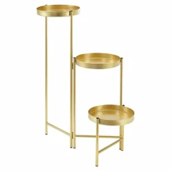 HELLOSHOP26 - Support de plante (à 3 cache-pots) métal laiton