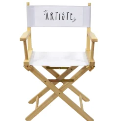 HOME DECO FACTORY - Chaise de directeur artistique en bois et tissu