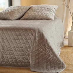 HOME MAISON - Home maison - couvre-lit et taies d'oreiller en velours matelassé