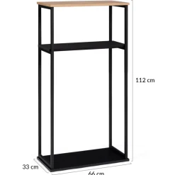 IDMARKET - Range bûches vertical large avec étagères 33 x 66 x 112 cm pour cheminée