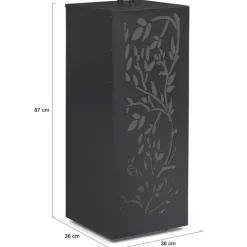 IDMARKET - Réservoir à granulés 55 kg noir rangement à pellets 36 x 36 x 87 cm - motif floral
