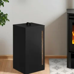 IDMARKET - Réservoir à granulés 45 kg noir rangement à pellets 36 x 36 x 76 cm