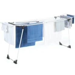 IDMARKET - Séchoir à linge horizontal pliable ultra capacité 22m blanc