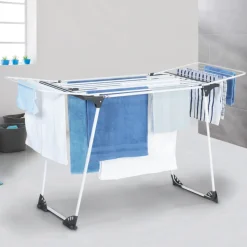 IDMARKET - Séchoir à linge horizontal pliable ultra capacité 22m blanc
