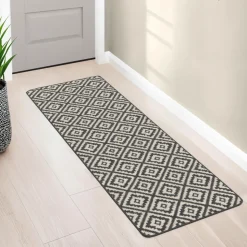 IDMARKET - Tapis intérieur d'entrée et de couloir caraiba gris et blanc 60 x 180 cm