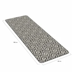 IDMARKET - Tapis intérieur d'entrée et de couloir caraiba gris et blanc 60 x 180 cm