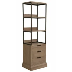 INTERIOR'S - Bibliothèque 3 tiroirs bois beige - demeure interior's