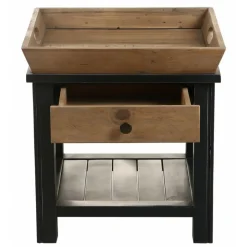 INTERIOR'S - Bout de canapé 1 tiroir bois bleu - rivages interior's