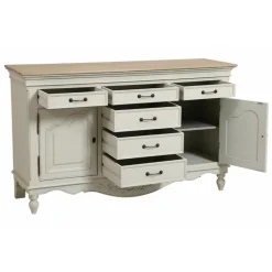 INTERIOR'S - Buffet bas 2 portes 6 tiroirs mdf blanc - romance interior's