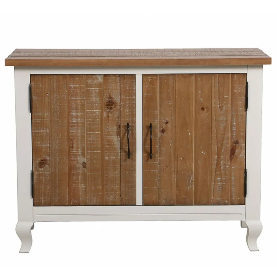 INTERIOR'S - Buffet bas 2 portes bois blanc - provence interior's
