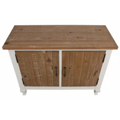 INTERIOR'S - Buffet bas 2 portes bois blanc - provence interior's