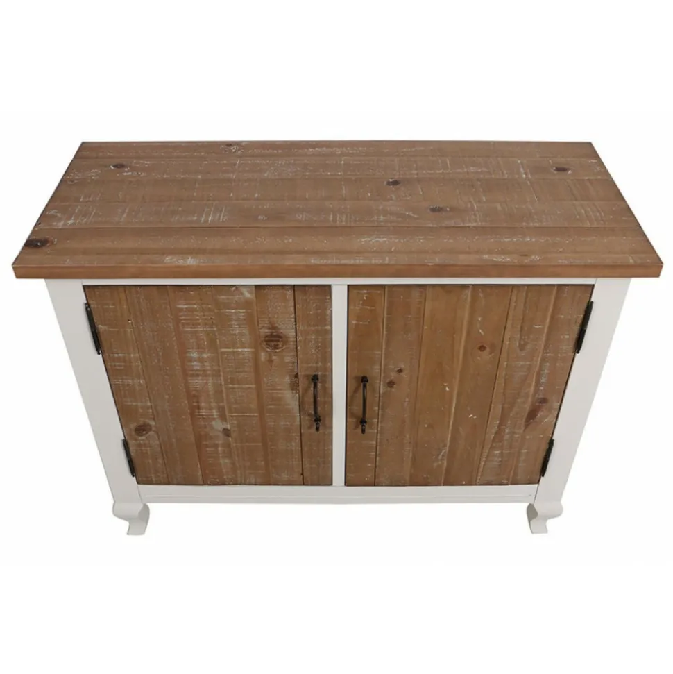 INTERIOR'S - Buffet bas 2 portes bois blanc - provence interior's