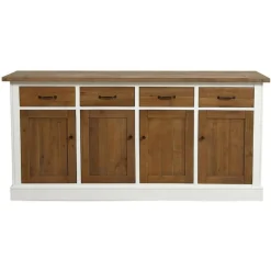 INTERIOR'S - Buffet bas 4 portes bois blanc - rivages interior's