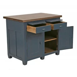 INTERIOR'S - Buffet bas 2 portes 2 tiroirs bois bleu - brocante interior's