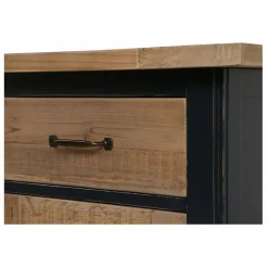 INTERIOR'S - Buffet bas 4 portes bois bleu - rivages interior's