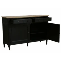 INTERIOR'S - Buffet bas bois noir - manoir interior's