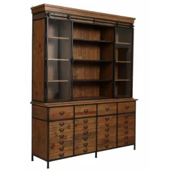 INTERIOR'S - Buffet vitré bois marron - manufacture interior's