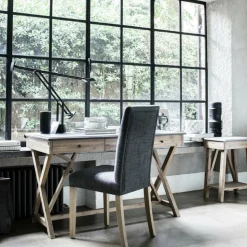 INTERIOR'S - Bureau 3 tiroirs bois gris - horizon interior's