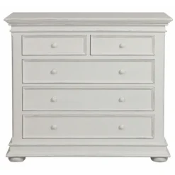 INTERIOR'S - Commode 5 tiroirs pieds arrondis mdf blanc - harmonie interior's