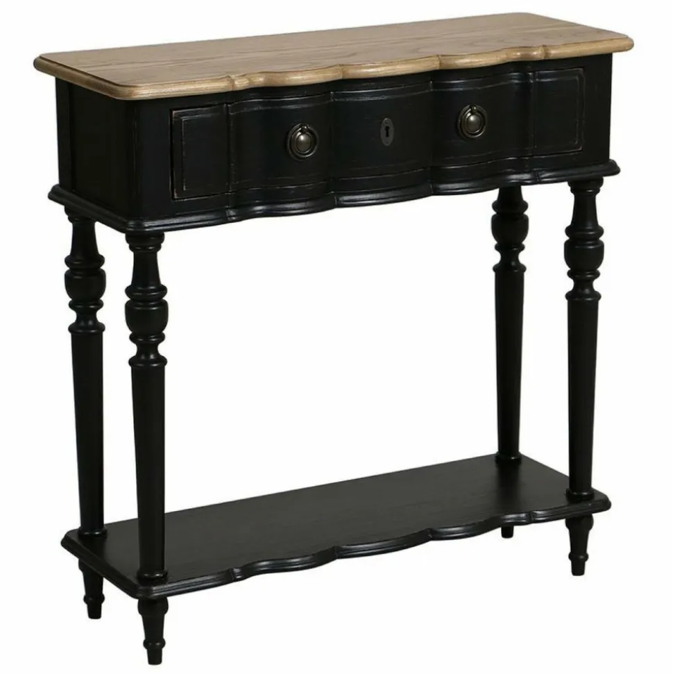 INTERIOR'S - Console 1 tiroir bois noir - manoir interior's