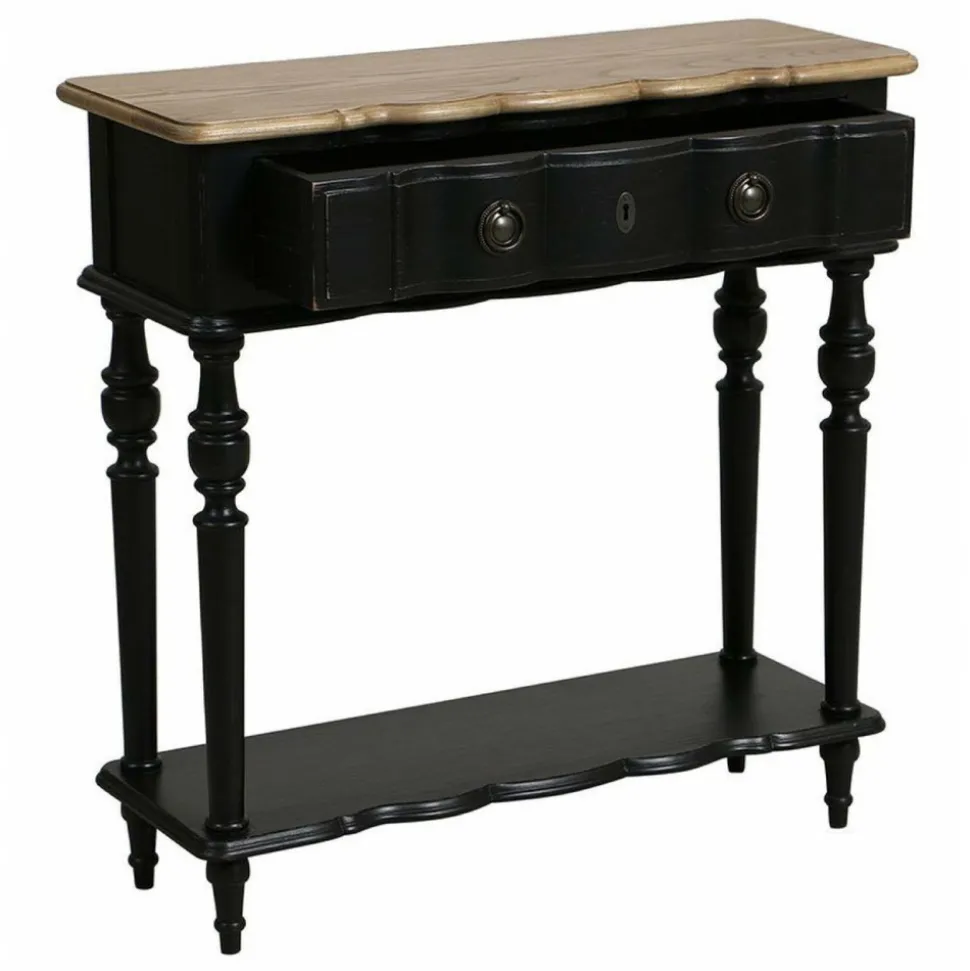 INTERIOR'S - Console 1 tiroir bois noir - manoir interior's