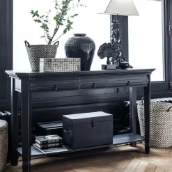 INTERIOR'S - Console 3 tiroirs mdf noir - bruges interior's