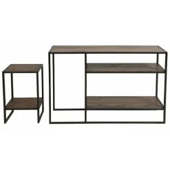 INTERIOR'S - Console avec bout de canapé gigogne bois marron - manufacture interior's