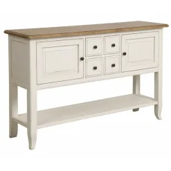 INTERIOR'S - Console d'entrée 4 tiroirs 2 portes bois blanc - manoir interior's
