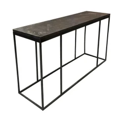 INTERIOR'S - Console plateau pierre pierre naturelle noir - minéral interior's