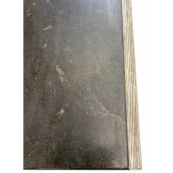 INTERIOR'S - Console plateau pierre bleue et piètement chêne pierre naturelle noir - minéral interior's