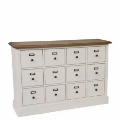 INTERIOR'S - Meuble de métier 12 tiroirs bois blanc - manoir interior's