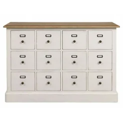 INTERIOR'S - Meuble de métier 12 tiroirs bois blanc - manoir interior's