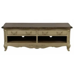 INTERIOR'S - Meuble tv 2 tiroirs bois beige - château interior's