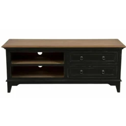 INTERIOR'S - Meuble tv 2 tiroirs bois noir - esquisse interior's