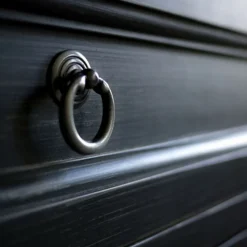 INTERIOR'S - Meuble tv 2 tiroirs bois noir - esquisse interior's