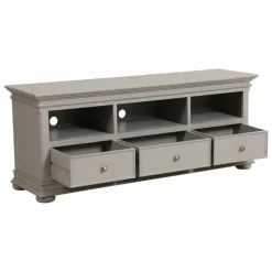 INTERIOR'S - Meuble tv avec 3 rangements mdf gris - harmonie interior's